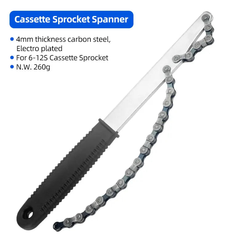 Bicycle Chain Whip Tool Lockring Removal Wrench For Shimano Sram Cassette Freewheel Assembly Disassembly Wrench Sprocket Remover CM World