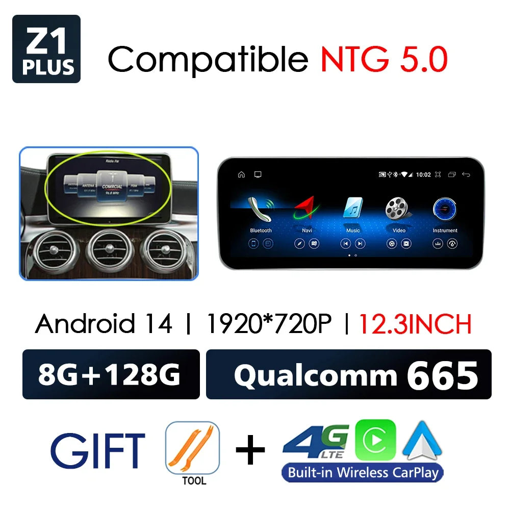 Android Auto Wireless CarPlay For Mercedes Benz C Class W205 GLC X253 V W446 Car Multimedia Navigation GPS DSP Qualcomm 680 CM World