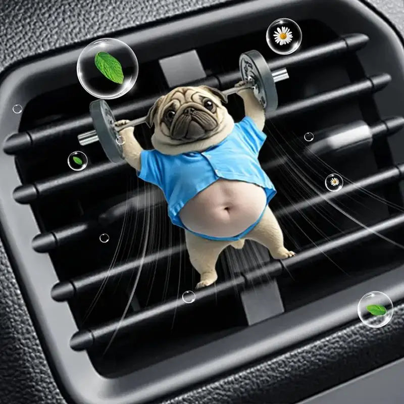 Vent Clips Air Freshener Decorative Car Fragrance Weightlifting Dog Shape Auto Aromatherapy Outlet Vent Perfume For Truck
