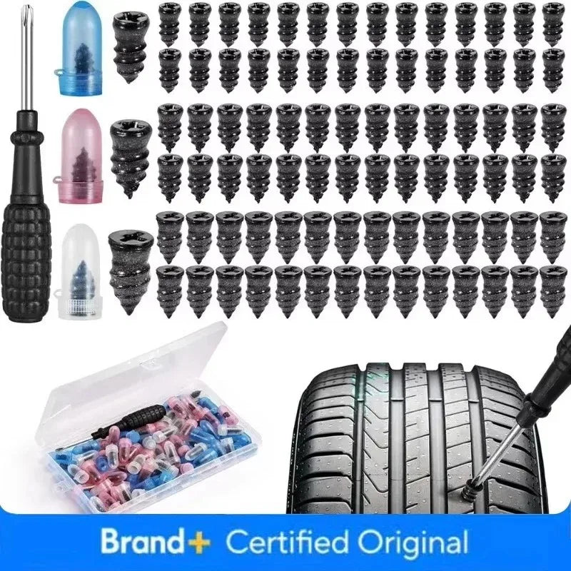 61/11Pc Universal Vacuum Car Tyre Repair Rubber Nail Tire Repair Nail Rubber Screw Screw Tools In Tubeless Plug Accessorie Kit