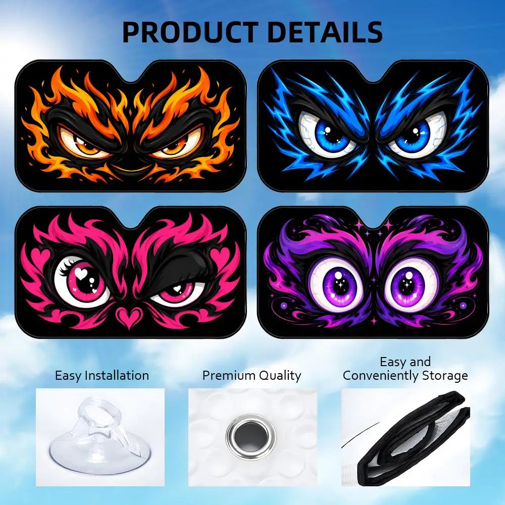 Varied and dazzling eyes Sun Visor Foldable Aluminum Foil Car Windshield Sun Shade - UV Protection & Heat Insulation Visor