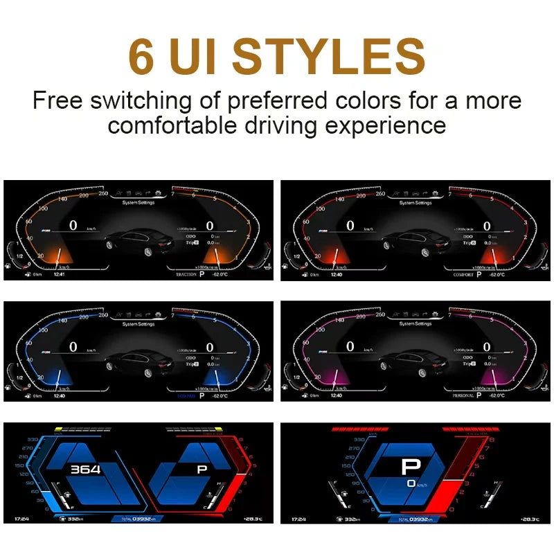 STWEI 2024 New Lcd Digital Dashboard Cluster Digital Speedometer For BMW 1/2/3/4/5/6/7 Seires X1/X2/X3/X4/X5/X6 Series CM World