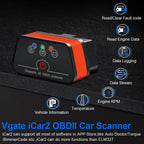 Vgate iCar2 ELM327 V2.2 OBD2 Scanner For Android iOS Bluetooth 3.0 WiFi OBD 2 Car Diagnostic Tool Code Reader PK KONNWEI KW906 Car Mobile World