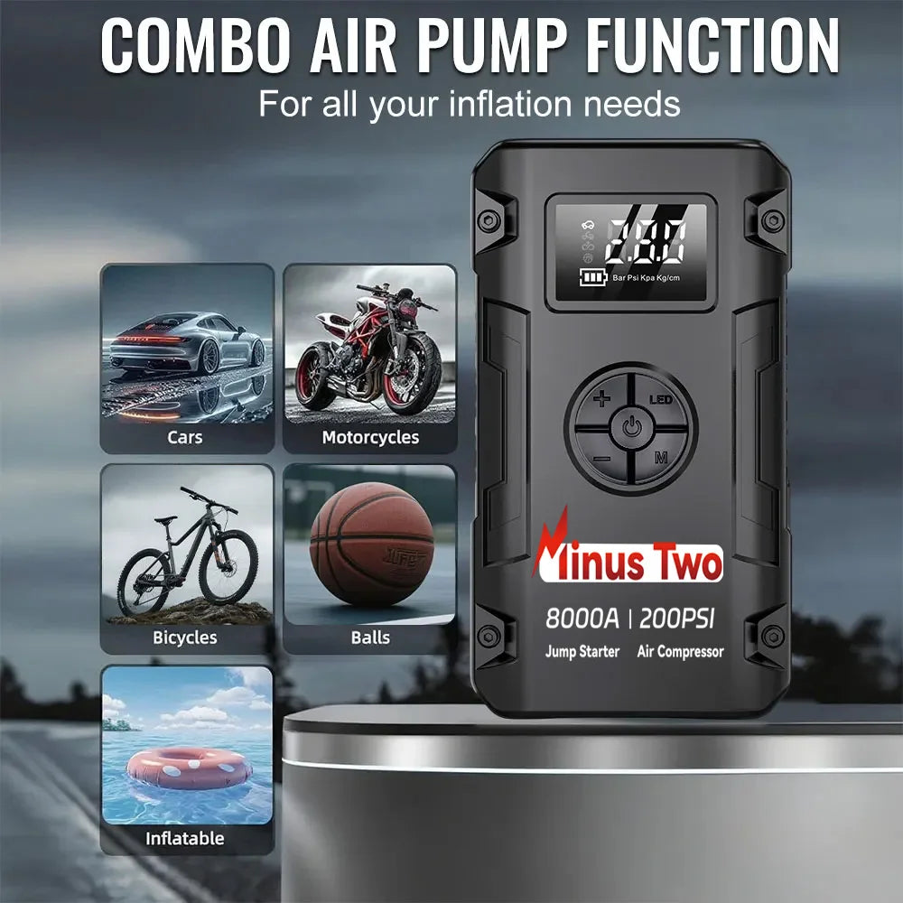All-in-One Car Jump Starter, Portable Emergency Battery Booster & Backup Power Supply for SUV Truck Vehicle
