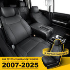 For 2007-2025 Toyota Tundra Crew Max Double Cab Hybrid Custom Fit Car Accessories Seat Covers 5 Seats Top Quality Leather CM World