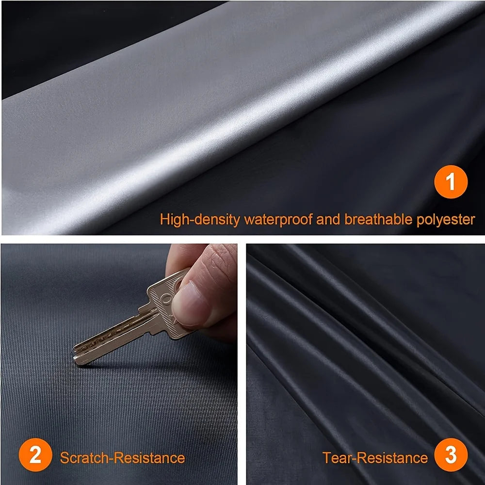 Universal Black+Orange Car Covers Outdoor Waterproof Sun Rain Snow Protection UV Auto Cover SUV/Sedan 190T Car Mobile World