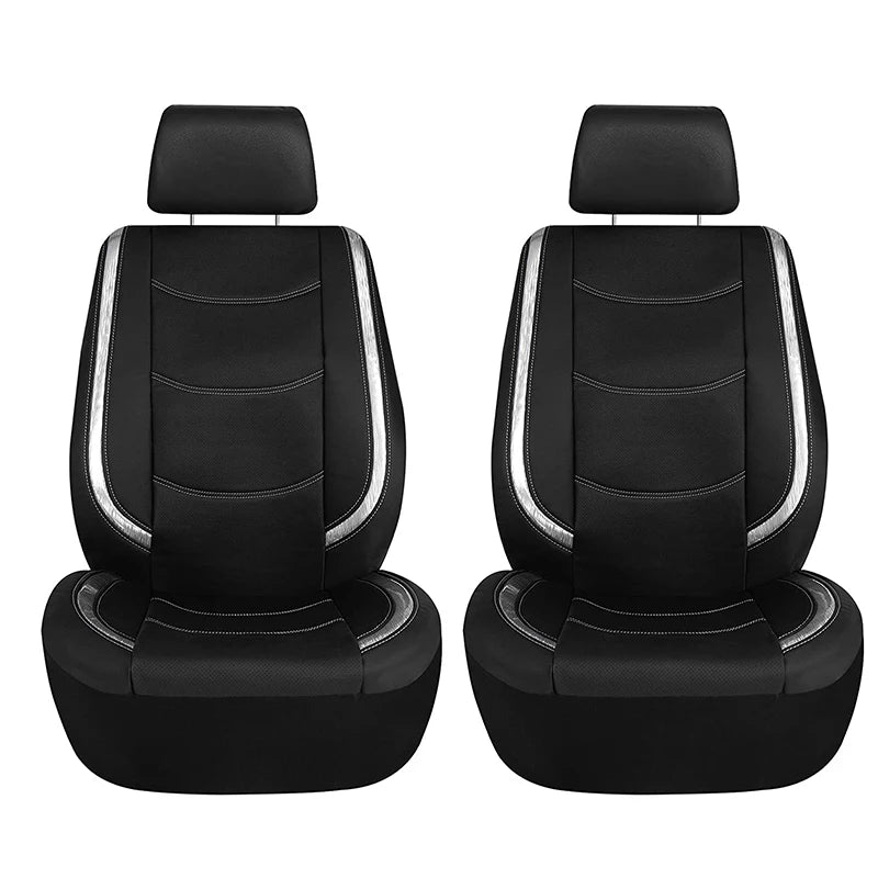 AUTO PLUS Car Seat Covers Artificial Leather With Bright PVC Sheet With 3 Zipper Car Accessories Interior Seat Cushion Protector CM World