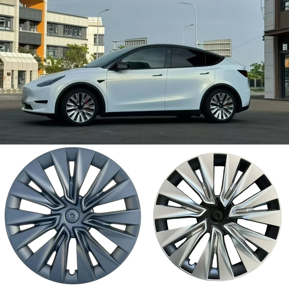 For Model Y 2024 2023 2022 2019-2025 19 Inch Wheel Hub Cap Replacement Decorative Rim Protector Guard Full Cover  Styling Parts