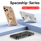 Wireless Charging Cover Lens Protection  Phone Case For iPhone 17 Pro Max 17 Pro 13 15 16 14 Air Luxury Folding Stand Magnetic
