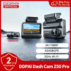 DDPAI Z50 Pro Dash Cam 4K Car DVR 3"IPS Screen 5GHz WiFi GPS ADAS 24H Parking Monitor Front and Rear Dashcam Car Camera Car Mobile World