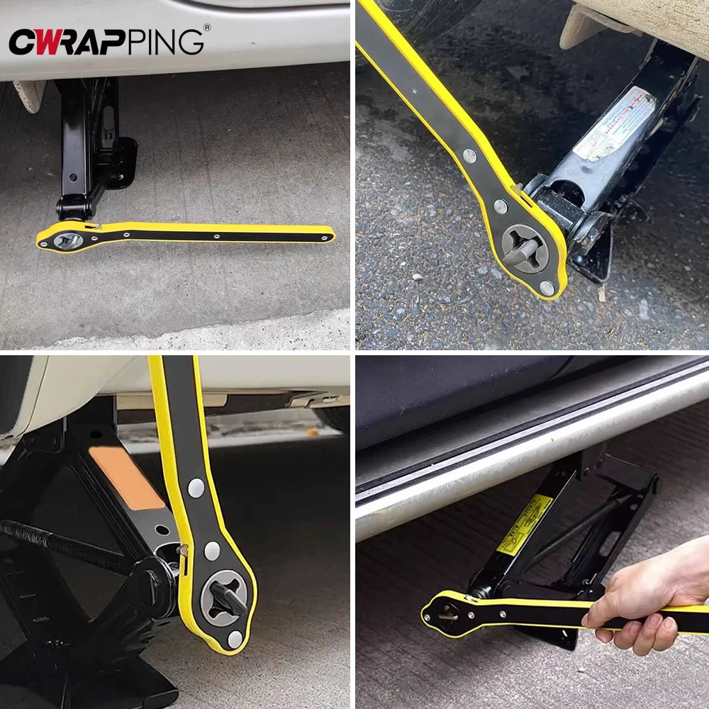 Car Jack Labor-saving Ratchet Wrench Efficient Tire Changing Vehicle Tool Hand-cranked Car Scissor Jack for SUV Auto Accessories CM World