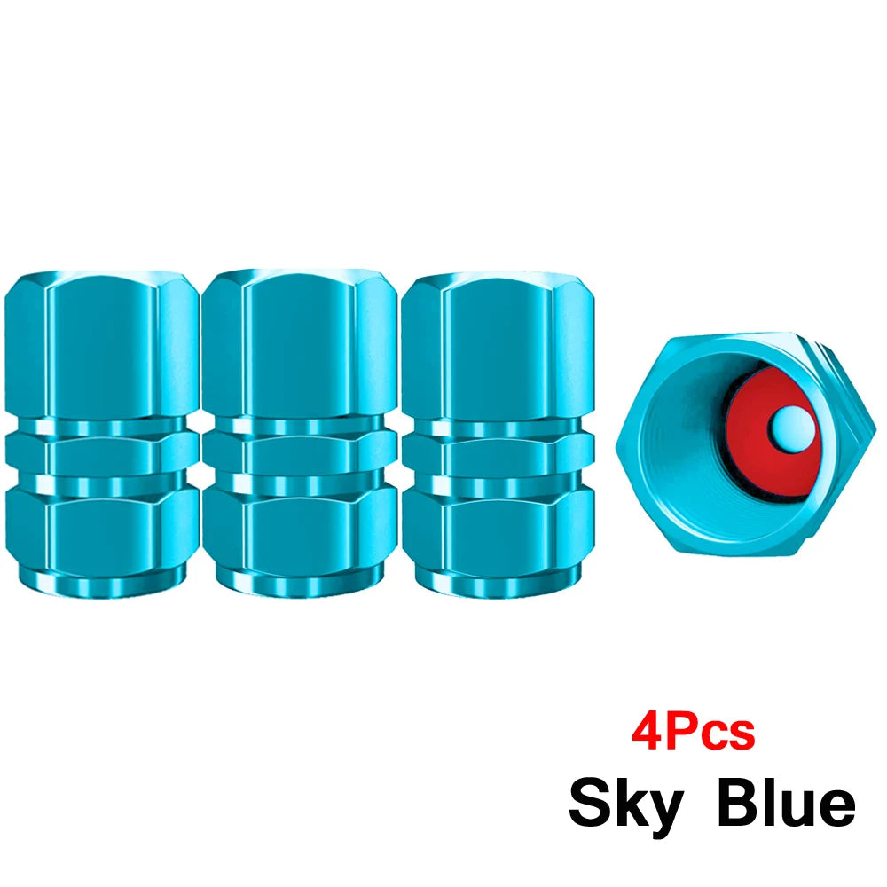 Aluminum Alloy Car Wheel Tire Valve Caps Tyre Rim Stem Covers Car Dustproof Tire Cap For Cars Motorcycles Trucks Bikes CM World
