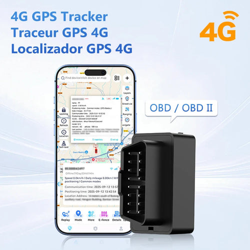 4G Mini OBD Car Tracker Builtin Battery Plug Play OBD II Car GPS Tracker Auto Truck Car Anti-Theft Vibration Alarm Free APP CM World