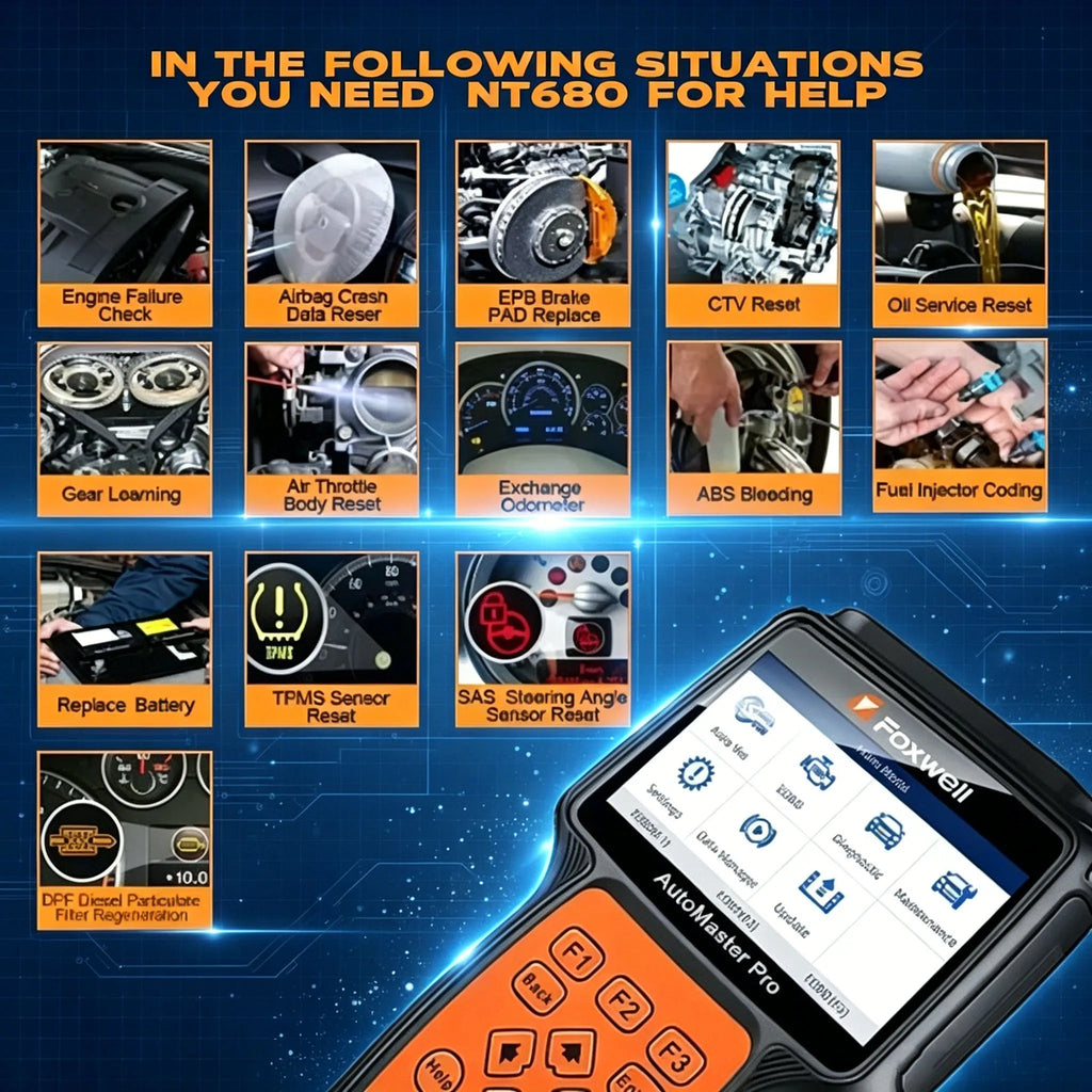 Foxwell NT680 Plus Universal Car Diagnostic Tool All Systems Obd2 Scanner Instead of NT680 Pro Automotive Diagnostic Tools Car Mobile World