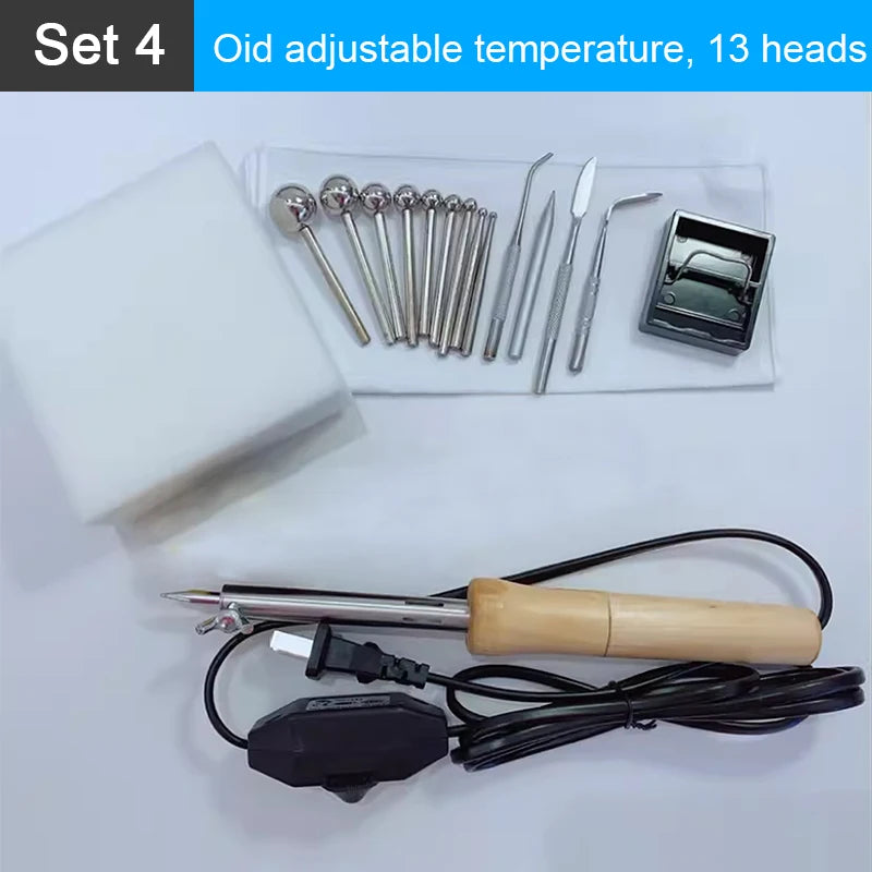 Fabric Flowers Ironing Tool Set 8-18 Heads Soldering Iron 220V/110V DIY Artificial Flower Making Tool Ironing Machine CM World