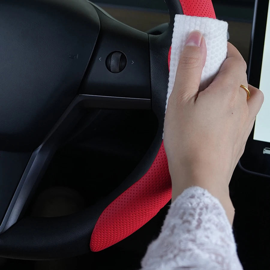 Universal Car Steering Wheel Cover NAPPA Leather 2PCS-Dimensional Anti Slip, Timple And Fashionable Protector Car Accessories