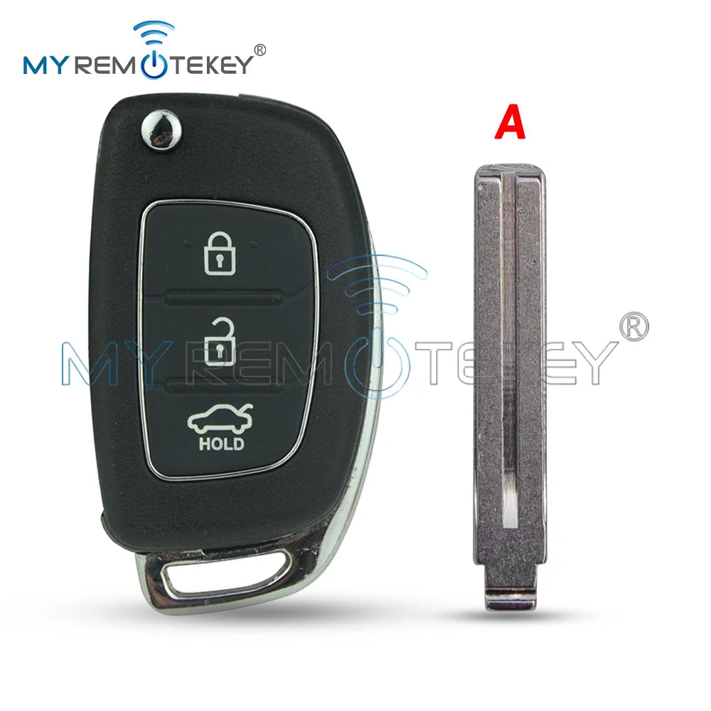 REMTEKEY FCC ID RKE-4F08 Flip remote key shell for Hyundai i20 i30 3 button CM World