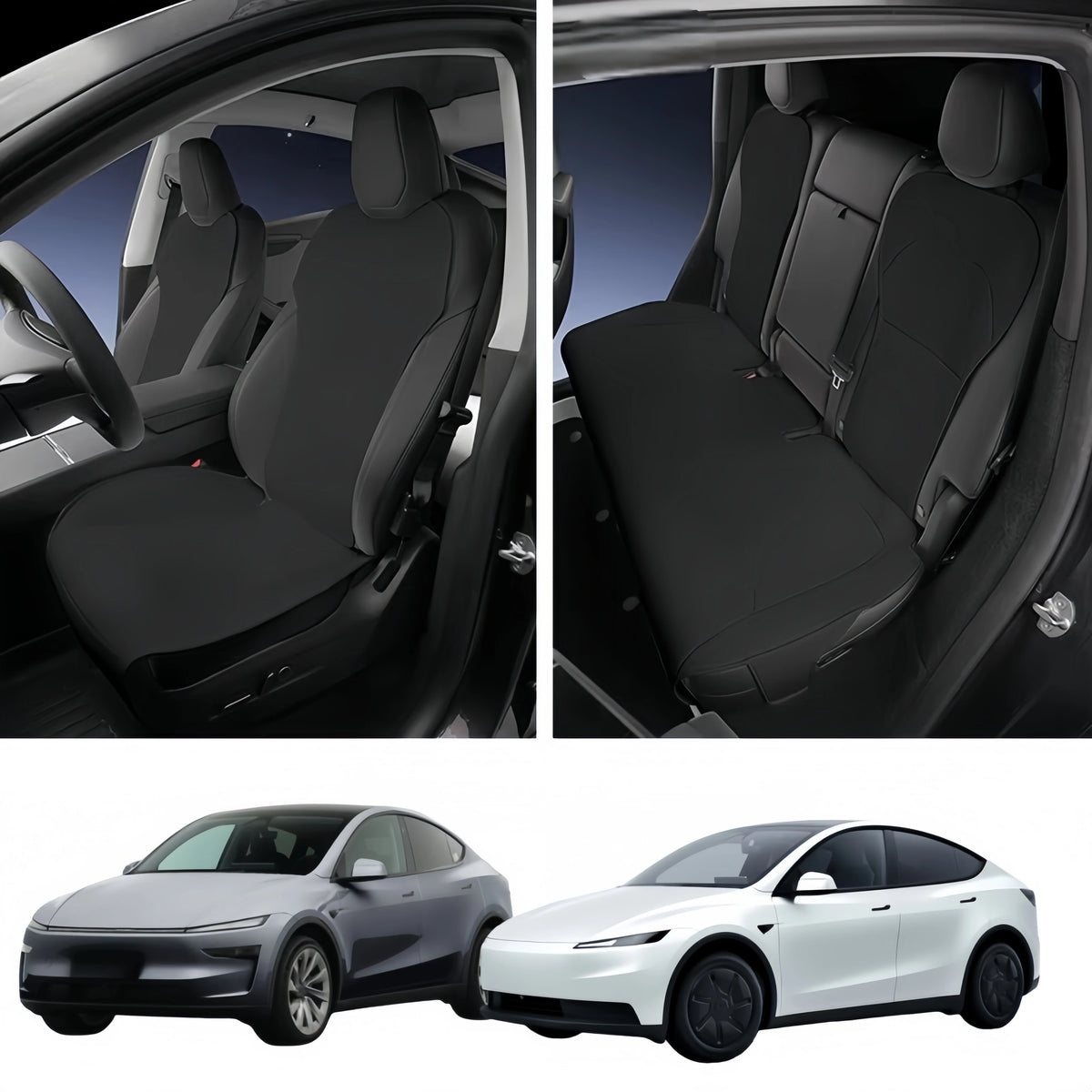 7-Piece Set For Tesla Model Y Juniper 2025+ Standard Exclusive Semi-Cover Seat Covers Breathable All-Season Interior Accessories