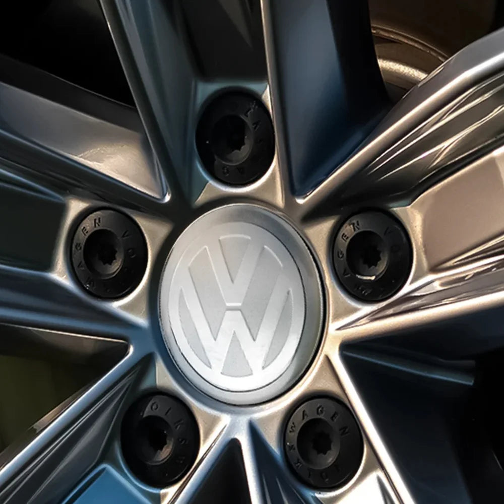 Car Sticker 4pcs Black silver 56mm/60mm/65mm Car Wheel Center Hub Caps Sticker Badge Accessories For VW Volkswagen R GTI G