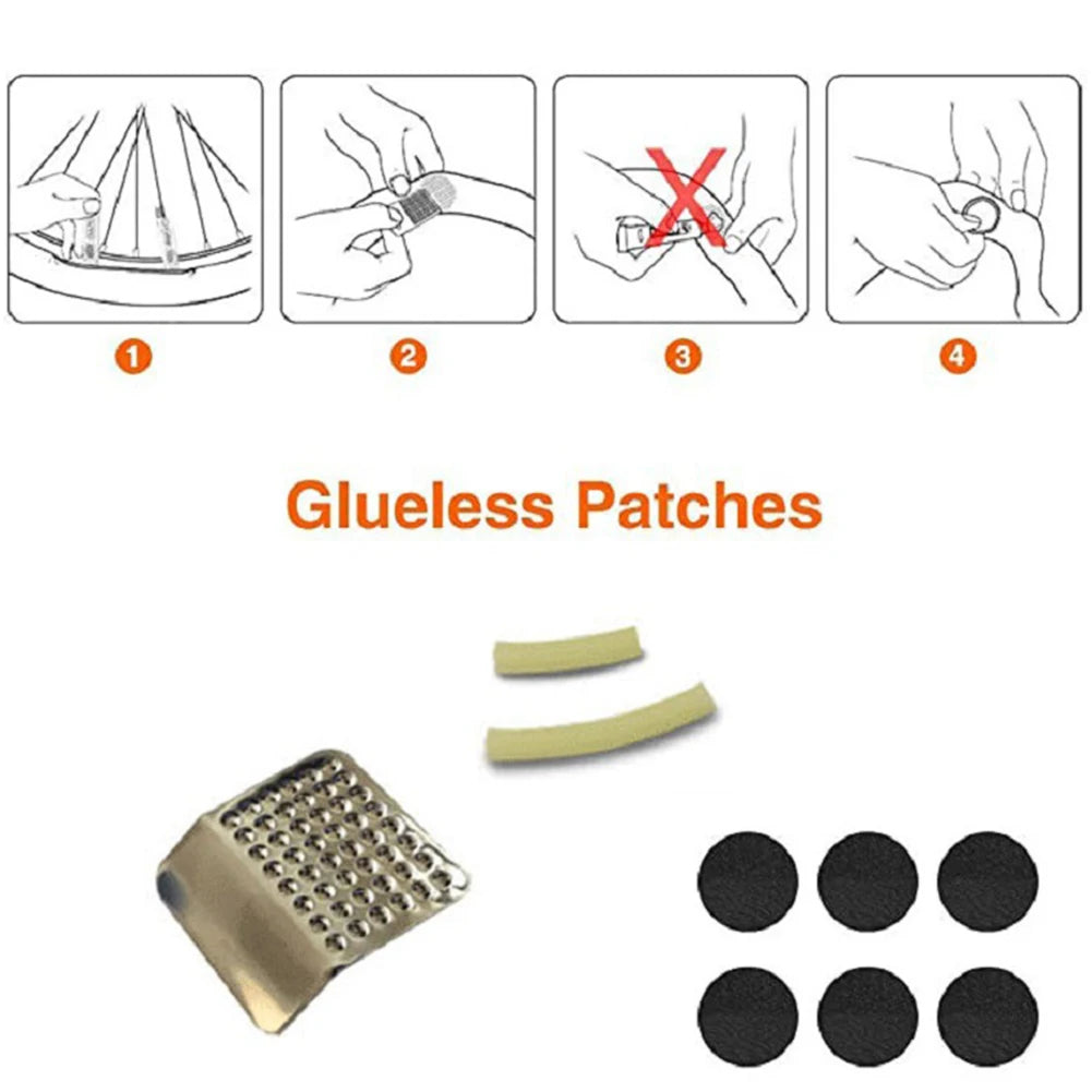 Bike Tire Patch Repair Kit MTB Bicycle Tire Glueless Patches Cycling Repair Tool CM World