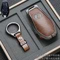 Car Key Case Cover for Denza N9 Smart Remote Key Protector Leather Car Key Case Cover Keychain Zinc Alloy Interior Accessories CM World
