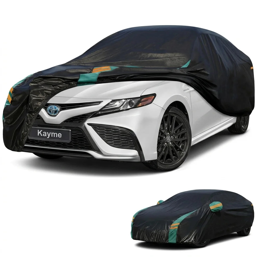 Waterproof UV Car Cover 190T Outdoor Sun Dust Night protection with reflective strips Cover Fit for Telsa Kayme Car Accessories Car Mobile World