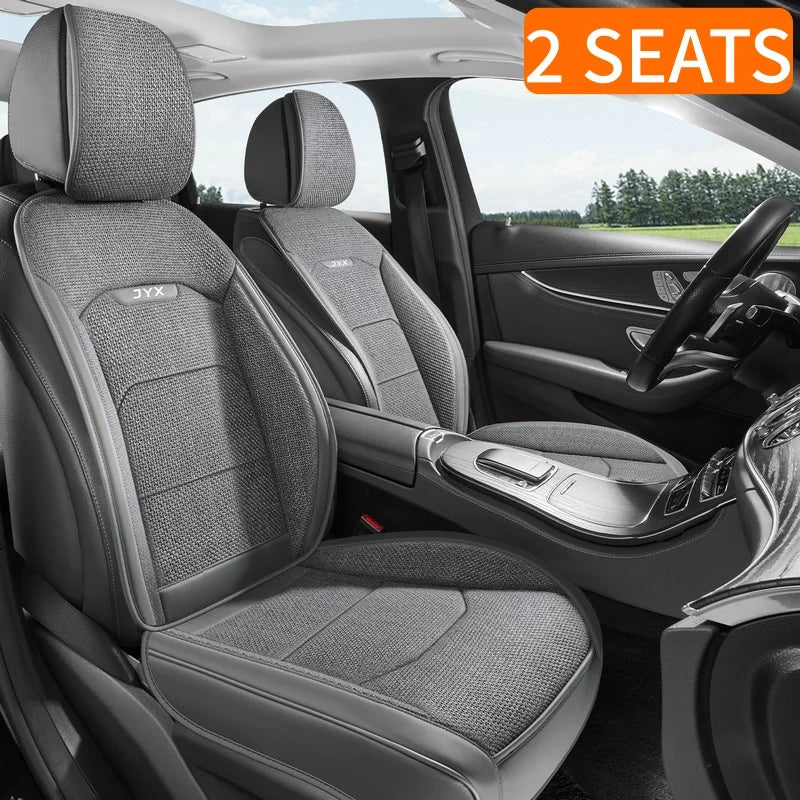 Front Row 2-Piece Luxury Linen Car Seat Covers, Comfortable and Breathable for All Seasons, Easy to Clean, Suitable for Sedans, SUVs, and Trucks