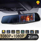 4.3 Inch Driving Recorder Car DVR Rearview Mirror Dual Lens Car Recorder 1080P IPS Front and Rear Camera Registrar Black Box New