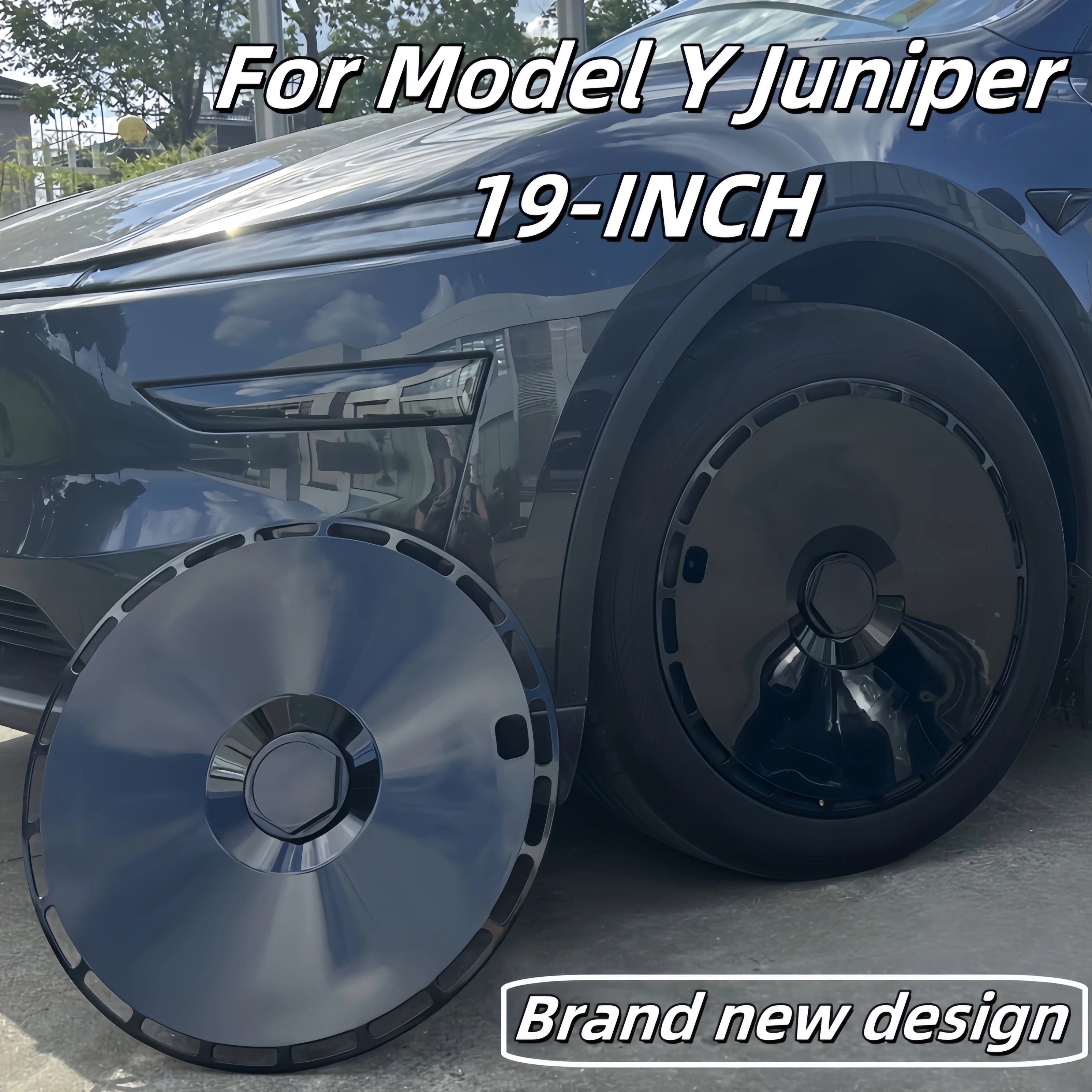 4PCS HubCap 19 Inch Wheel Caps Automobile Performance Replacement Hub Cap Full Rim Cover Accessories For Tesla Model Y Juniper CM World