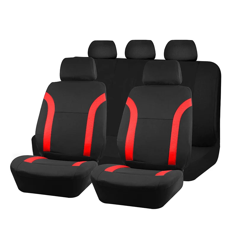 AUTO PLUS Sports Universal Polyester Car Seat Cover Set Fit Most Car Plain Fabric Bicolor Stylish Car Accessories Seat Protector CM World