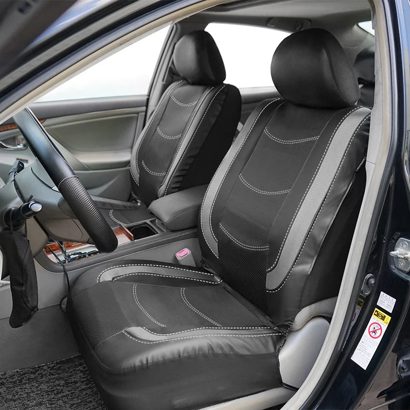 AUTO PLUS Car Seat Covers Artificial Leather With Bright PVC Sheet With 3 Zipper Car Accessories Interior Seat Cushion Protector