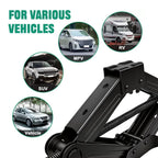 Mechanical Manual Scissor Jacks With Stabilizer Base & Ratchet Wrench For Car/SUV Tire Replacement And Emergency Roadside Repair