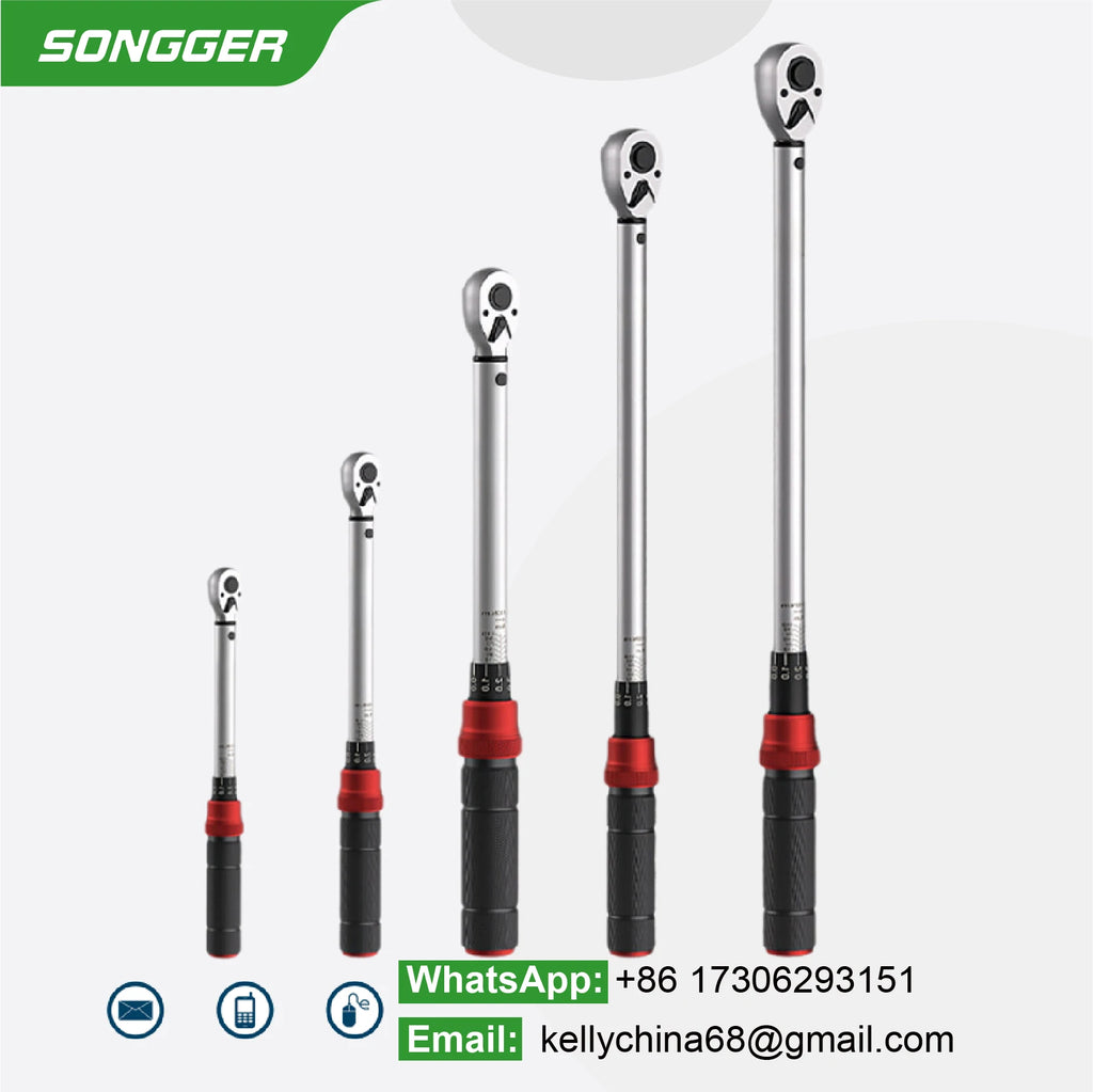 1/4 3/8 1/2 Drive Click Torque Wrench Set Adjustable Preset Torque Spanner for Bicycle Motorcycle Car Repair Kit Tools