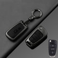 Alloy Leather Car Folding Key Case Cover Shell Holder for Audi Q3 8u f3 S Line Protection Key Cover Keychain Car Accessories