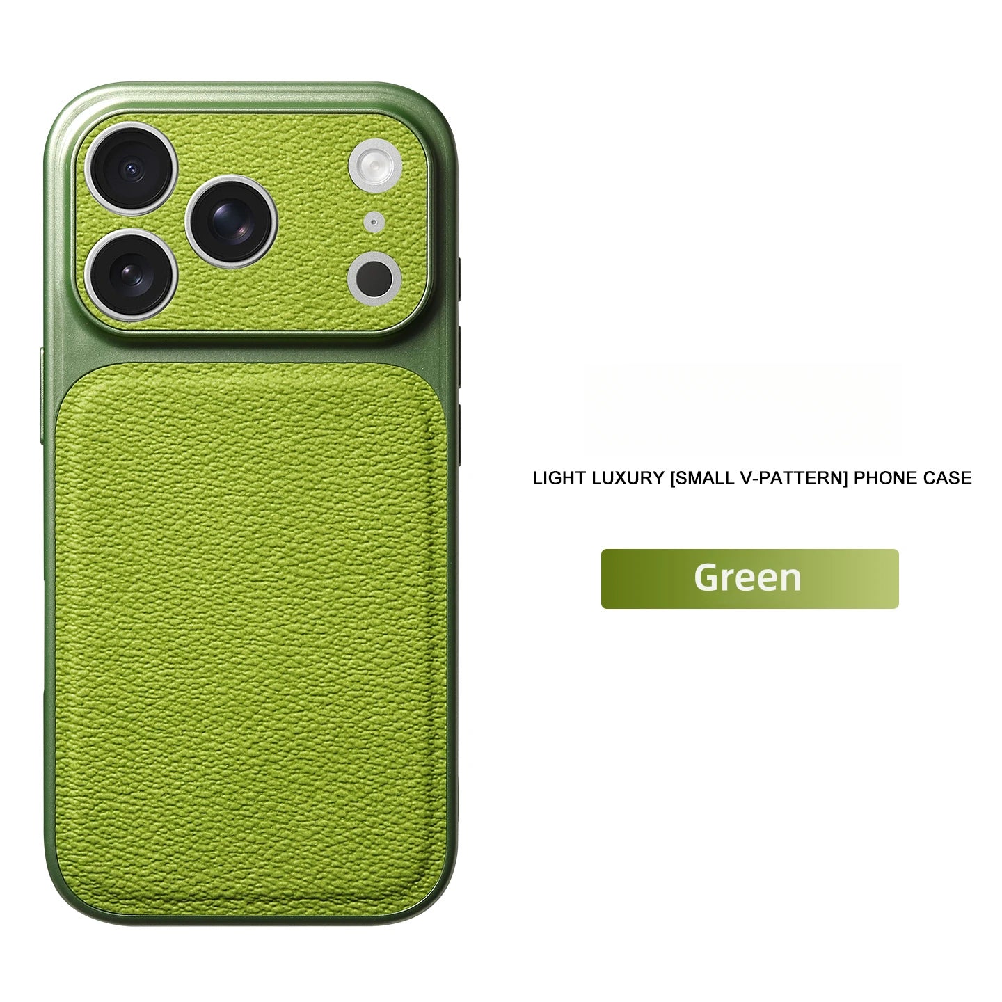 Solid Color Lychee Grain Leather Phone Case, Anti-Scratch & Shockproof Protective Cover for iPhone 17 Pro Max  16 15 14 13 Air Car Mobile World
