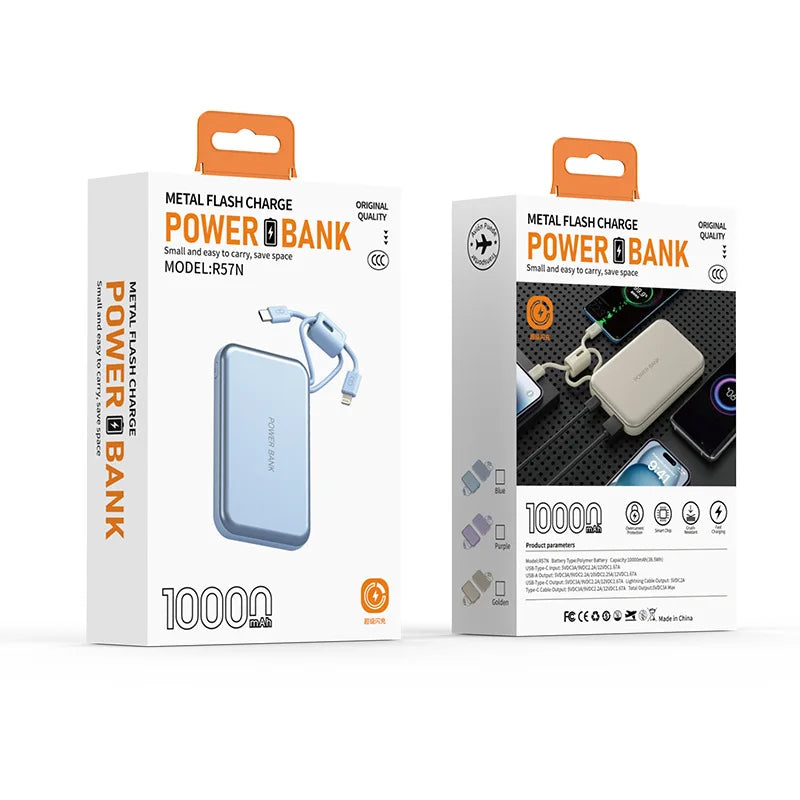 2025 NEW 66W 20000mAh Fast Charge Power Bank CCC Chinese Certification with Cable for Xiaomi Huawei Samsung IPhone Car Mobile World