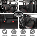 EKR Prius Custom Fit Car Seat Covers Leather Full Set For Toyota Prius/Prius Prime 2023 2024 2025 2026 LE/XLE/Limited/SE/XSE Etc Waterproof Leather Cushion Seat Protective Cover