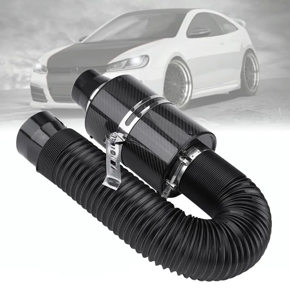Universal 3" Racing Carbon Fiber Cold Feed Induction Kit Air Intake Kit Air Filter Box With Fan or Wihout  Fan CM World