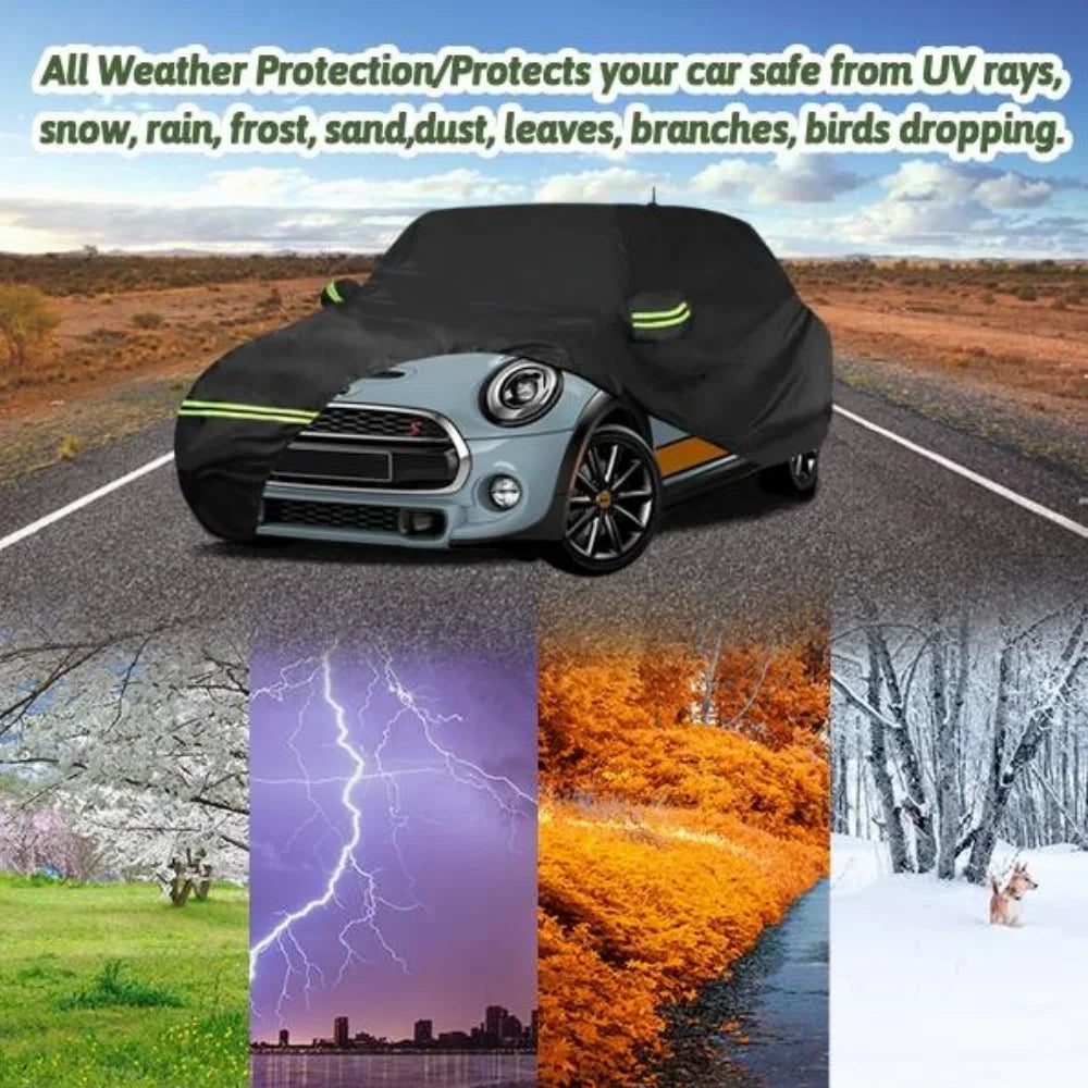 Outdoor Waterproof Car Covers Custom Fit for 2002-2024 Mini Cooper/Hardtop/Convertible 2-Door Windproof Cover with Door Zipper Car Mobile World