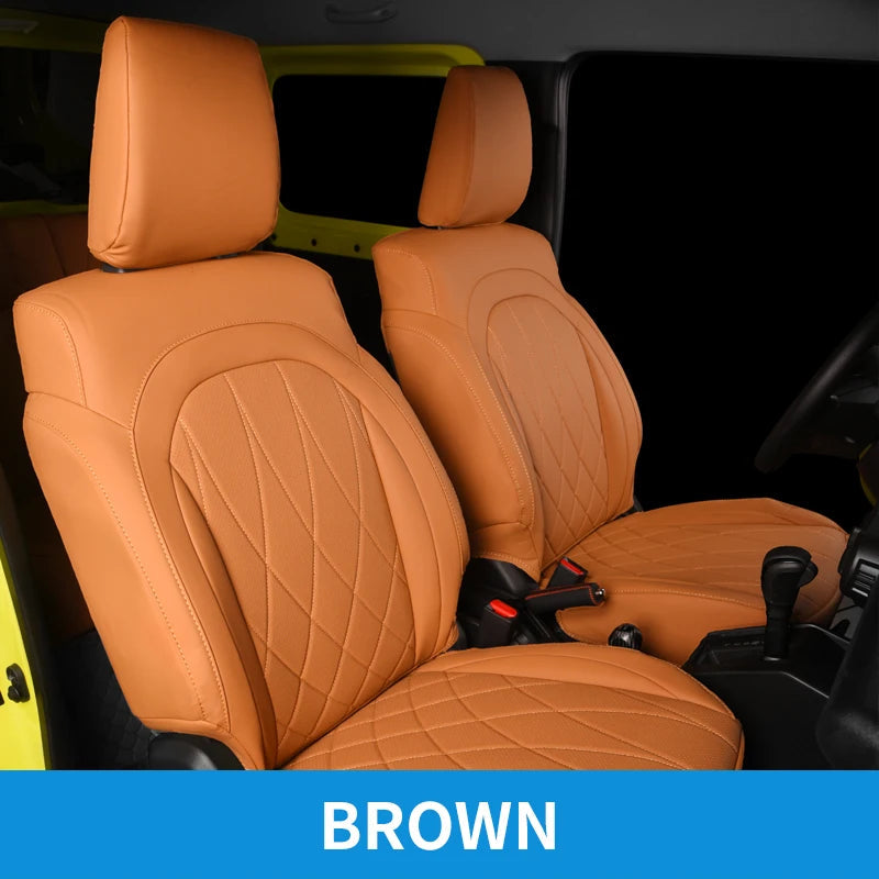 Custom Car Seat Covers Cushion Full Set Breathable Leather Airbag Compatible For Suzuki JIMNY Jb64 Jb74 2023 2022 2021 2020 2019 CM World