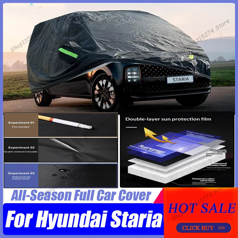 Full Car Cover Waterproof All Weather,For Hyundai Staria 2020-2025 Full Exterior Cover Outdoor Snow Sun Uv Protection Car Mobile World