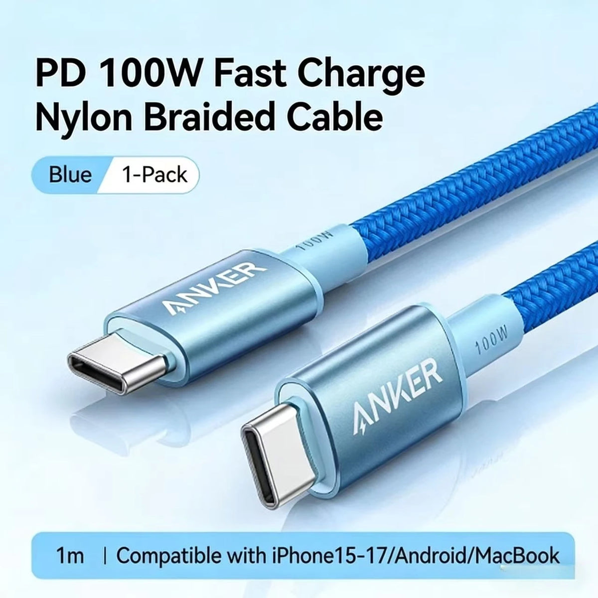 ANKER Applicable to Apple 17/16/15 Pro Max Charging Cable Dual Type-C Data Cable 100W /140W Super Fast Charging Line