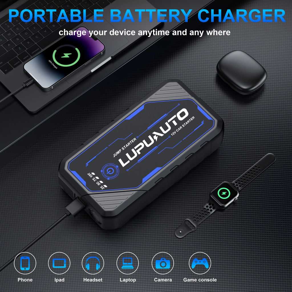 4-in-1 Jump Starter with Air Pump 4000A Peak Starter Box 160PSI Battery Pack with Digital Tire Inflator Car Battery Jump Starter