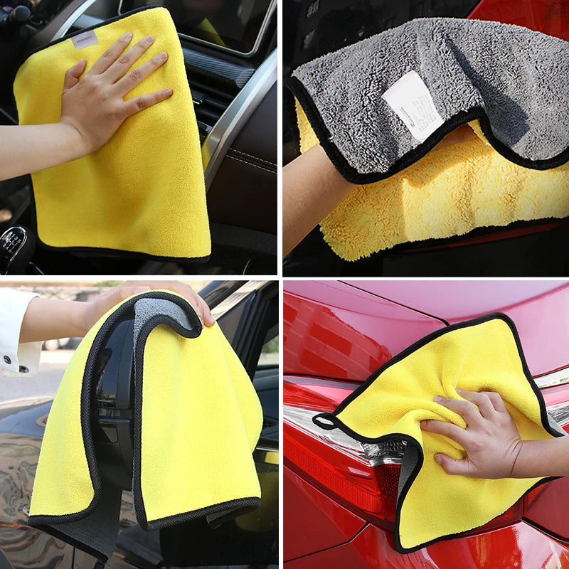 SEAMETAL Microfiber Car Wash Towel Ultra-Soft Scratch-Free Car Cleaning Towel Double-Side 400GSM Drying Cloth High Absorbency CM World