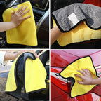 SEAMETAL Microfiber Car Wash Towel Ultra-Soft Scratch-Free Car Cleaning Towel Double-Side 400GSM Drying Cloth High Absorbency CM World