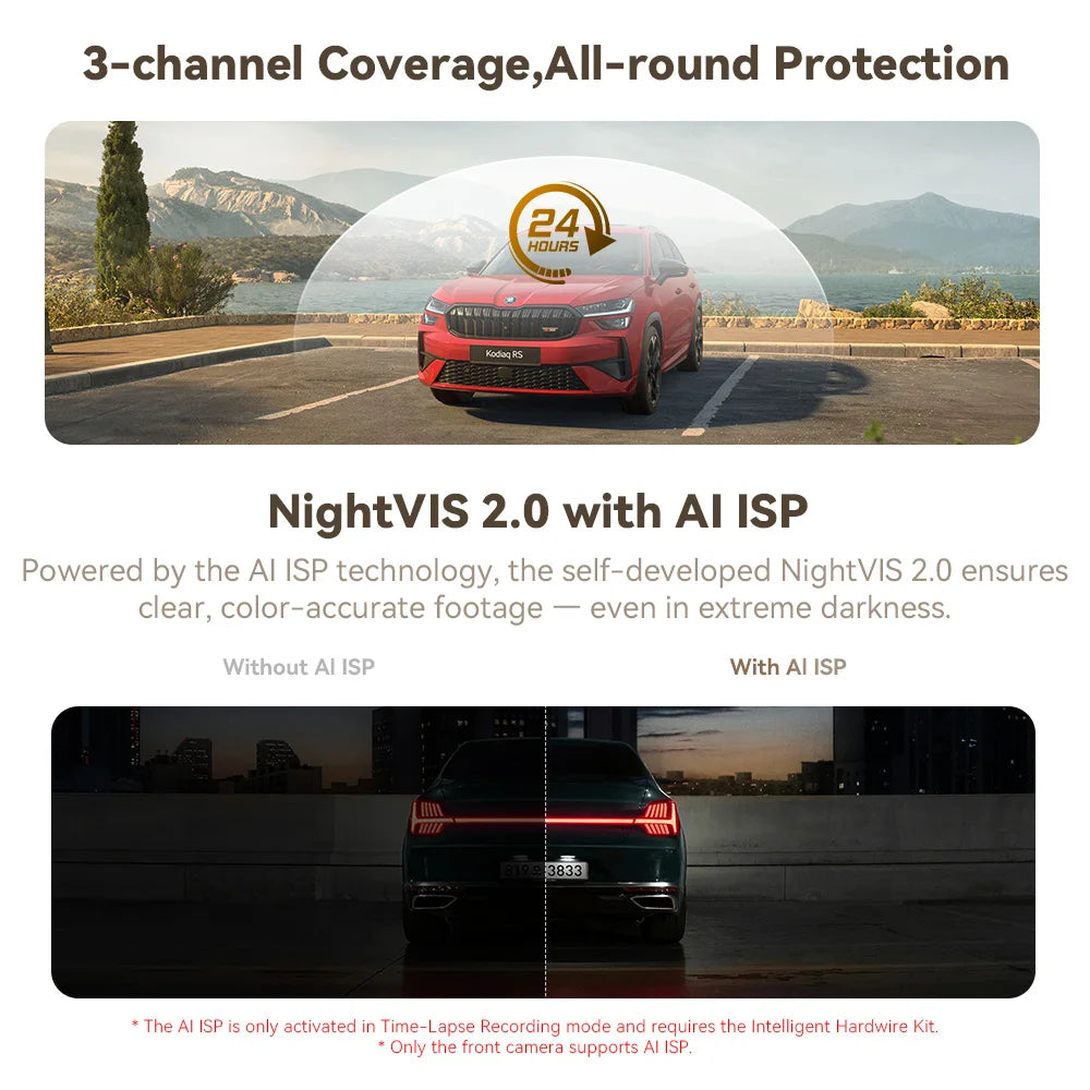 【New】DDPAI Z60Master Dual Dash Cam 4K+2K 2/3 Channel Front and Rear HDR Night Vision WiFi6 GPS ADAS Dash Camera DVR Car Dashcam Car Mobile World