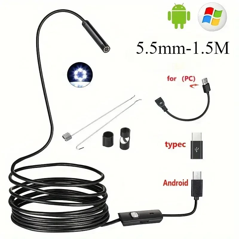 Mini HD Endoscope Camera Waterproof IP67 Industrial Camera Endoscope for Android Phone Camera, Pipe Inspection, Industrial, Auto CM World