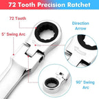 Dual Heads Dual Heads Ratchet Wrench Quick Release 72 Teeth Reversible Ratchet Spanner Ratcheting Combination Wrenches