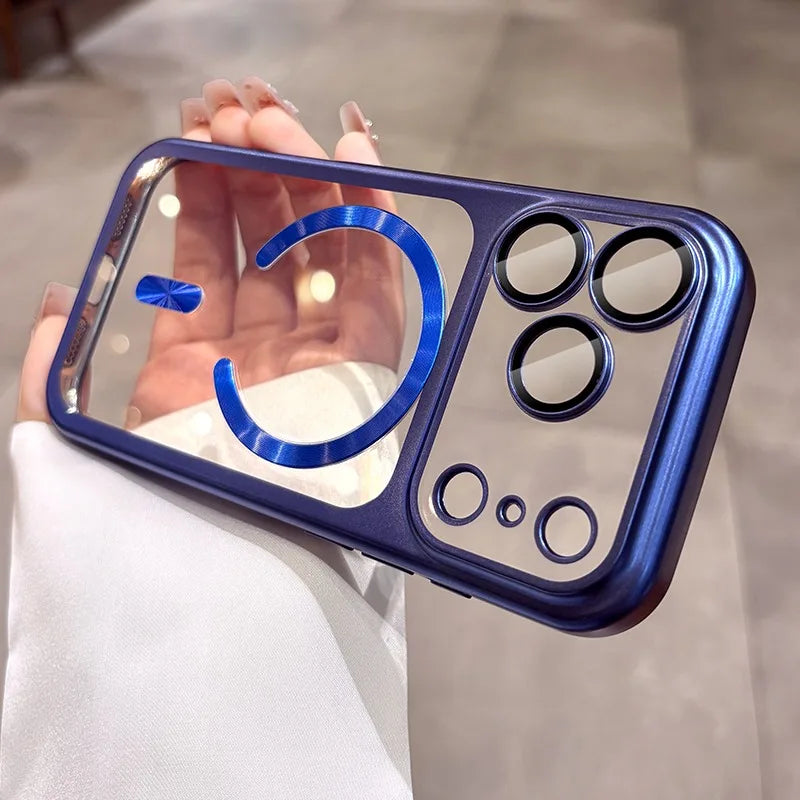 for iPhone17 Luxury Transparent Plating Magsafe Case for iPhone 17 Pro Max 17Pro Air Original Soft TPU Camera Protector Cover Car Mobile World