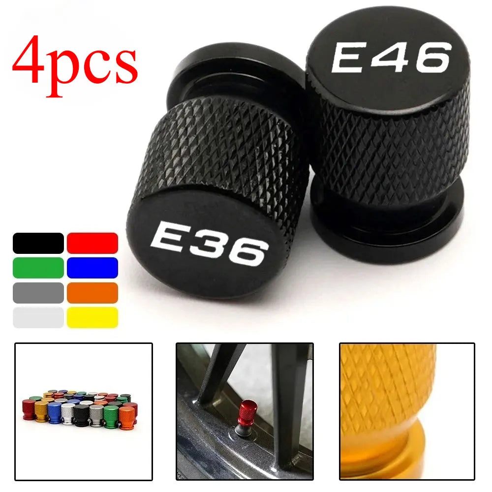 For BMW E34 E36 E39 E46 E60 E87 E90 F10 4pcs Car Wheel Tire Valve Caps Tyre Stem Covers Airdust Waterproof